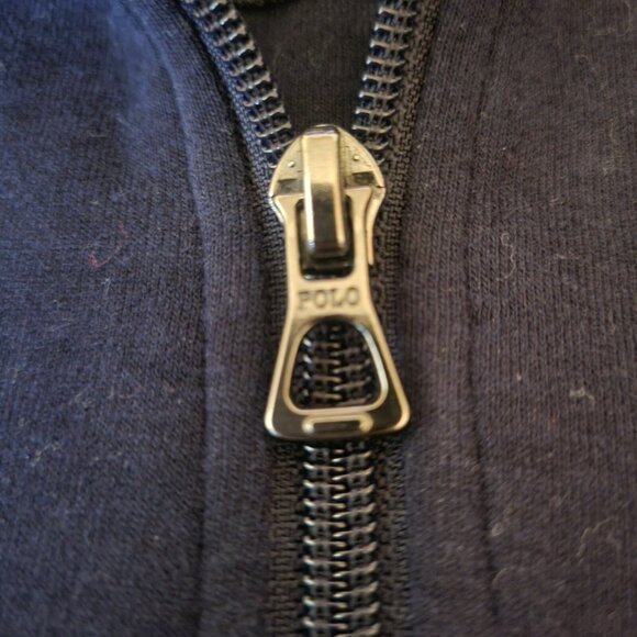 Polo Ralph Lauren Shirt Mens Medium Navy Blue 1/4 Zip Up Pullover Viscose Blend - Picture 6 of 16